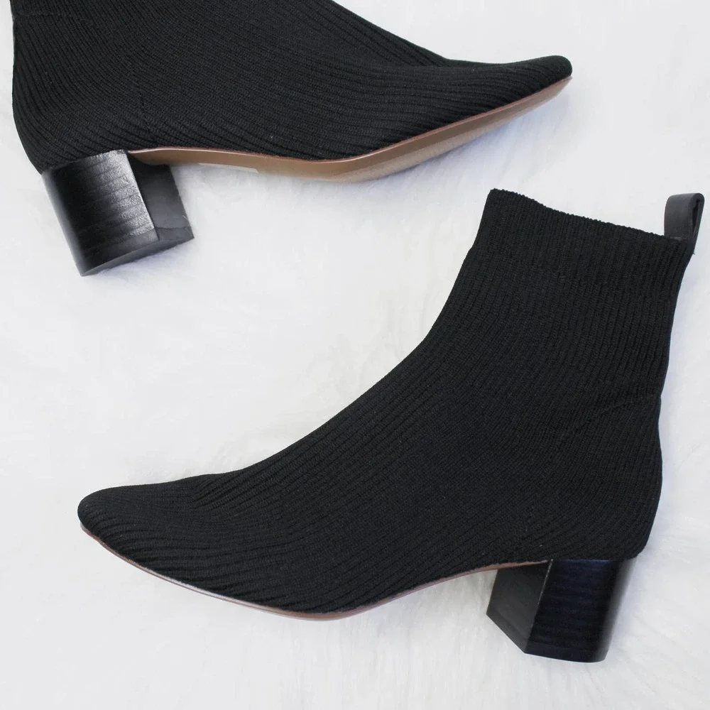 Everlane Black Knit Ankle Booties